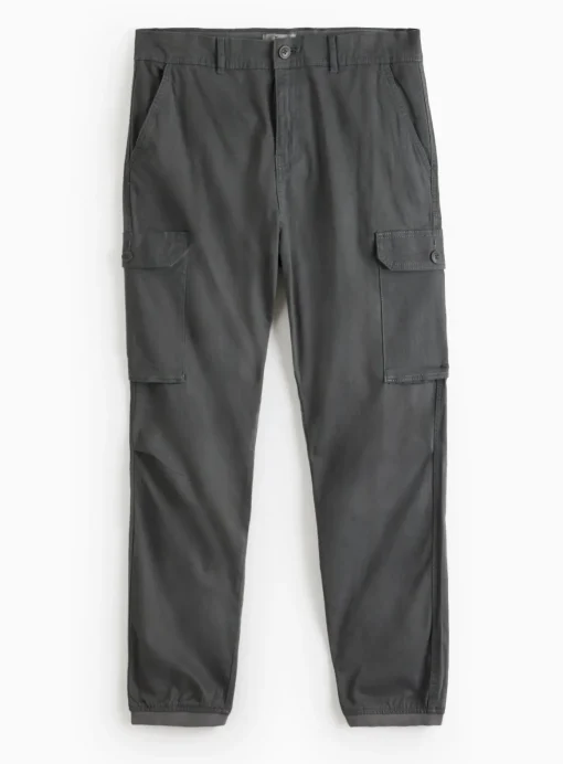 Charcoal Cuffed Cargo Trousers 40R