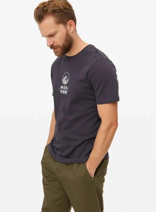 Charcoal Kanagawa Wave Graphic T-Shirt M
