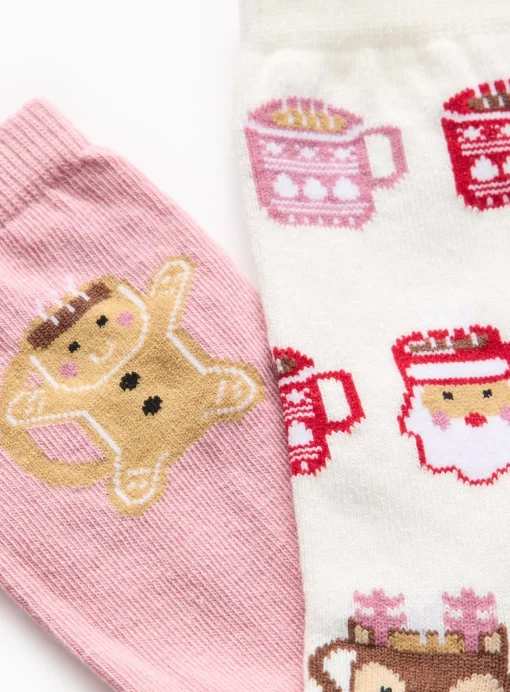 Christmas Mugs Socks 2 Pack 4-8