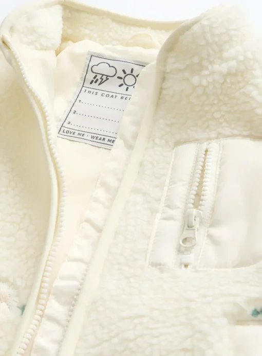 Cream Borg Fleece Jacket 1-2 years