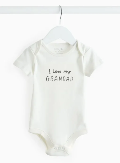 Cream I Love My Grandad Slogan Bodysuit   Up to 1 mth