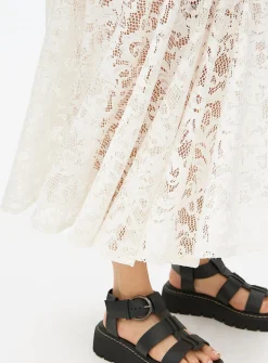 Cream Lace Maxi Skirt 12