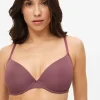 Cream, Pink & Burgundy T-Shirt Bras 3 Pack 34DD