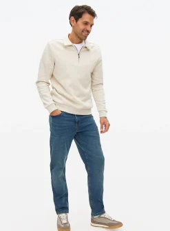 Cream Quarter Zip Sweatshirt XXXL