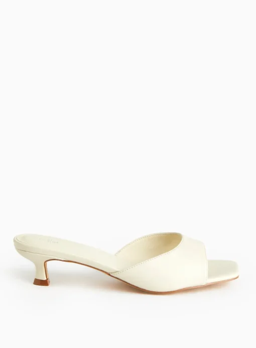 Cream Slip-On Mule Sandals 7