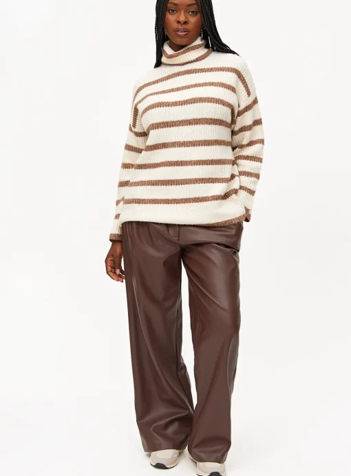 Cream Stripe Roll Neck Jumper 10