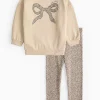 Cream Sweatshirt & Leopard Print Leggings 4-5 years