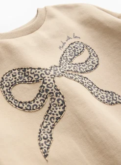 Cream Sweatshirt & Leopard Print Leggings 4-5 years