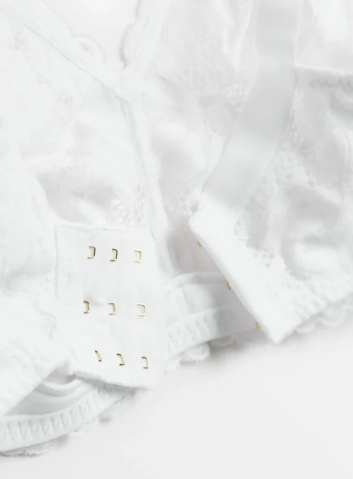 DD+ White Lace Non-Wired Bra 38E