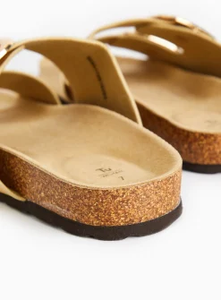 Gold Double Strap Moulded Footbed Sandals 6