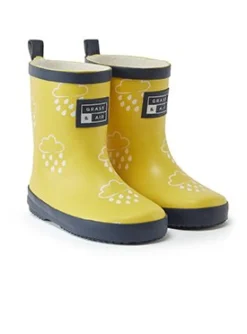 GRASS & AIR Kids Yellow Colour Changing Wellies 4 Infant