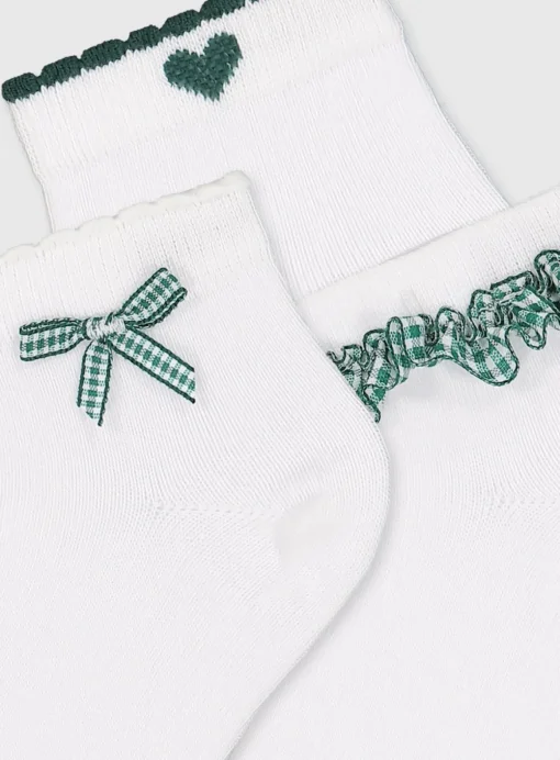 Green Gingham Socks 5 Pack 12.5-3.5