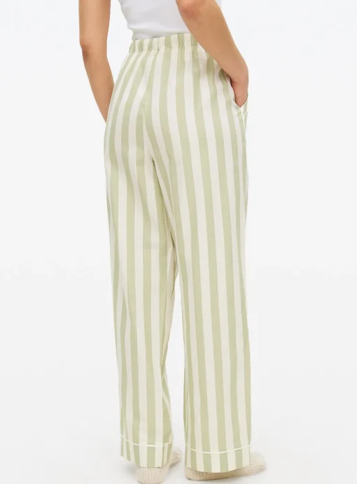 Green Stripe Poplin Co-ord Pyjama Bottoms 18