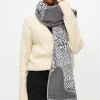 Grey Abstract Printed Scarf One Size