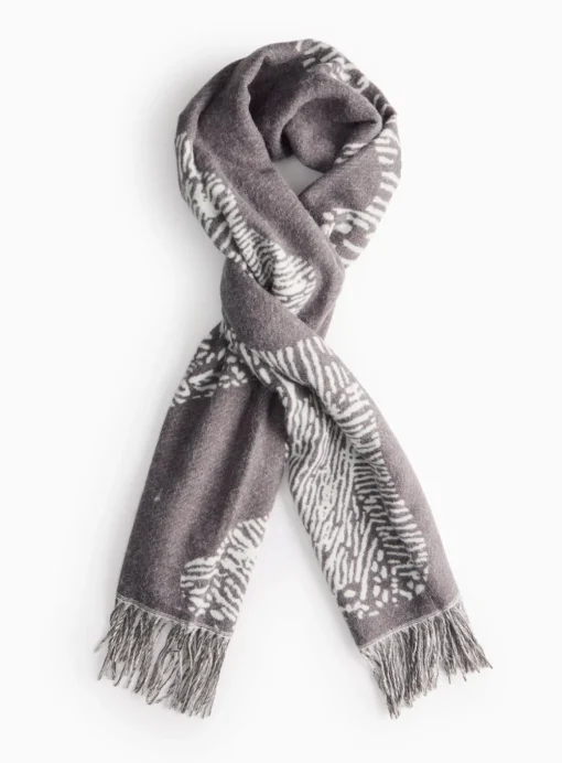 Grey Abstract Printed Scarf One Size
