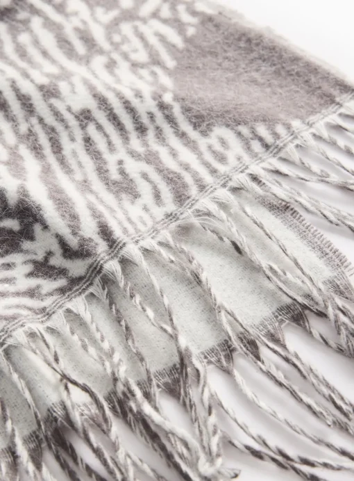 Grey Abstract Printed Scarf One Size
