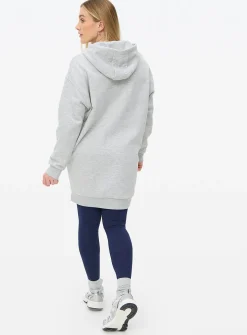 Grey Hooded Sweat Dress M