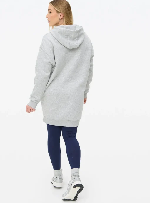 Grey Hooded Sweat Dress M