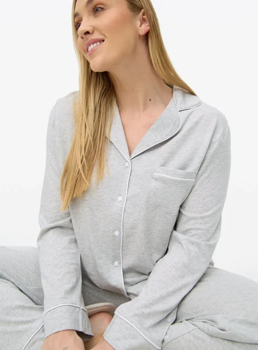 Grey Marl Modal Blend Traditional Pyjamas S