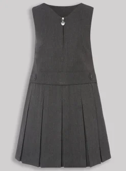 Grey Pleated Zip Front Pinafore 8 years
