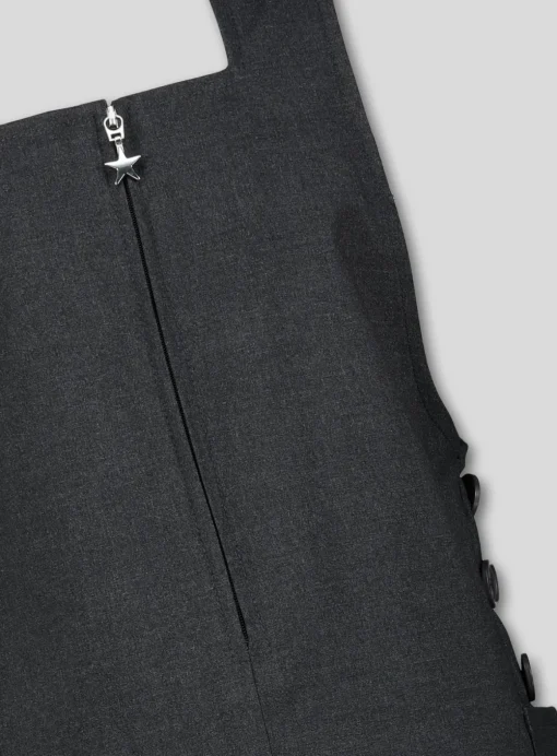 Grey Square Neck Pinafore 6 years