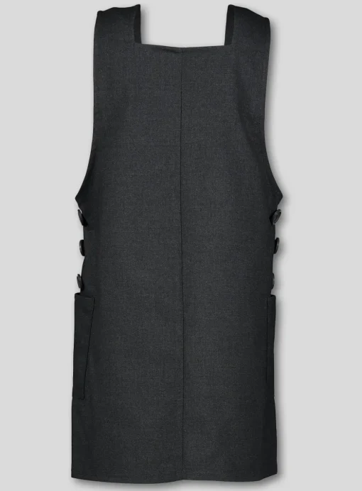 Grey Square Neck Pinafore 6 years