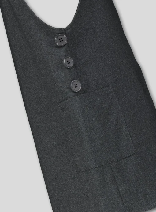 Grey Square Neck Pinafore 6 years
