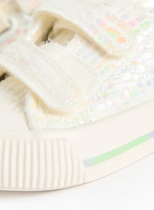 Iridescent Snake Print Double Strap Trainers 10 Infant