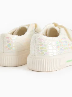 Iridescent Snake Print Double Strap Trainers 10 Infant