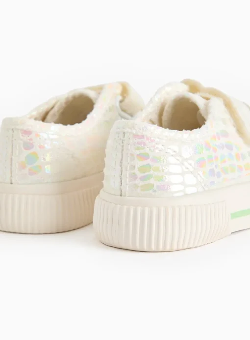 Iridescent Snake Print Double Strap Trainers 10 Infant