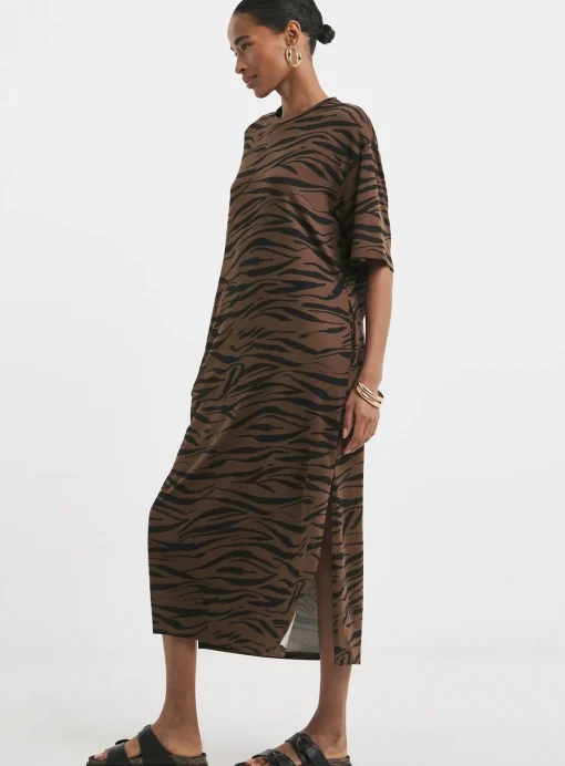 JD WILLIAMS Soft Touch Half Sleeve Midi T-Shirt Dress 8
