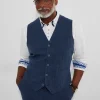 JOE BROWNS Regular Fit Navy Herringbone Wool Blend Waistcoat 40R