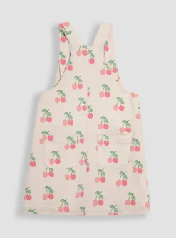 JOJO MAMAN BÉBÉ 2-Piece Cherry Dungaree Dress & T-Shirt Set 6-12 months
