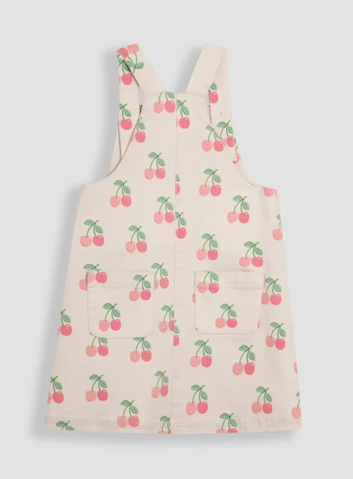 JOJO MAMAN BÉBÉ 2-Piece Cherry Dungaree Dress & T-Shirt Set 6-12 months
