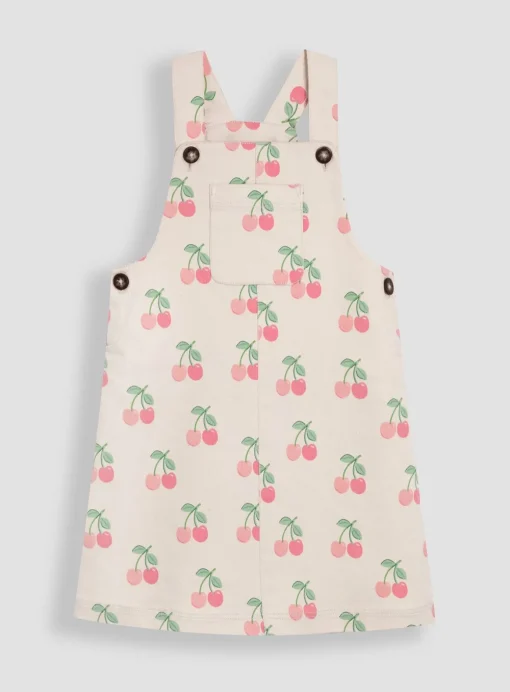 JOJO MAMAN BÉBÉ 2-Piece Cherry Dungaree Dress & T-Shirt Set 6-12 months