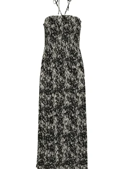 KAFFE Amber Tie Neck Strapless Maxi Dress Multi 10