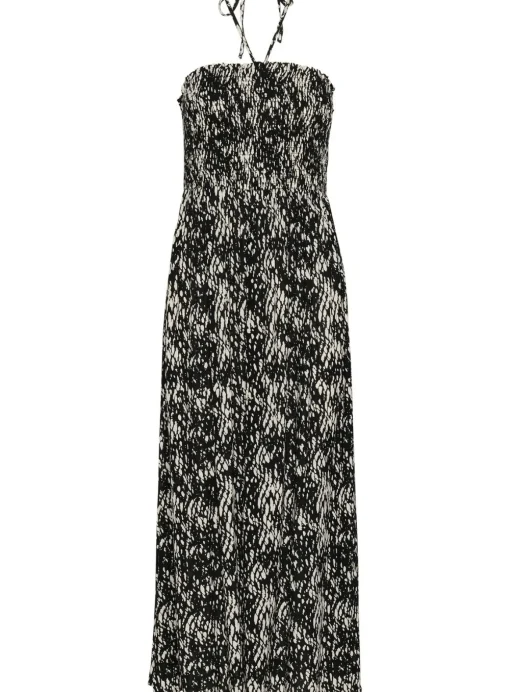 KAFFE Amber Tie Neck Strapless Maxi Dress Multi 10