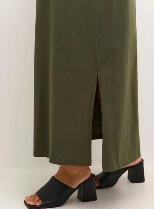KAFFE Ditte Sleeveless Jersey Maxi Dress Green XS