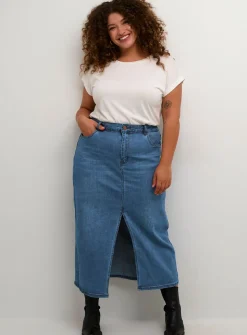 KAFFE Sinem Denim Midi Length Skirt 10