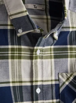 Khaki Check Slim Fit Oxford Shirt M