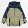 Khaki Colour Block Overhead Shower Resistant Mac Coat 13-14 years