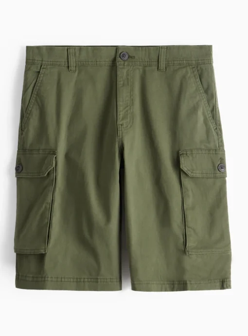 Khaki Longer Length Cargo Shorts 30