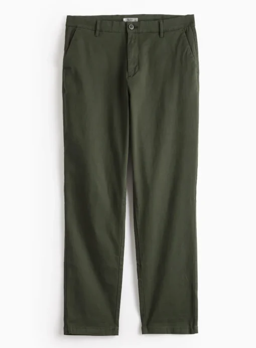 Khaki Straight Leg Chino Trousers 42R