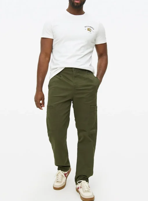 Khaki Utility Cargo Trousers 38L