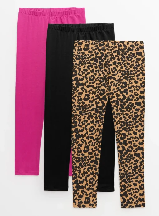 Leopard Print Leggings 3 Pack 14 years