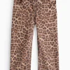 Leopard Print Wide-Leg Jeans 5 years