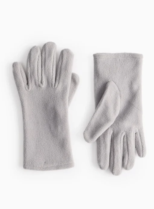 Light Grey Fleece Gloves One Size