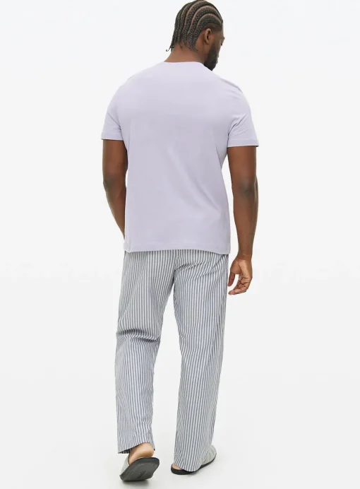 Lilac & Stripe Print Pyjama Set XXL