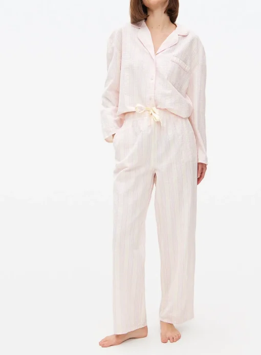 Lilac Stripe Seersucker Pyjama Bottoms 20