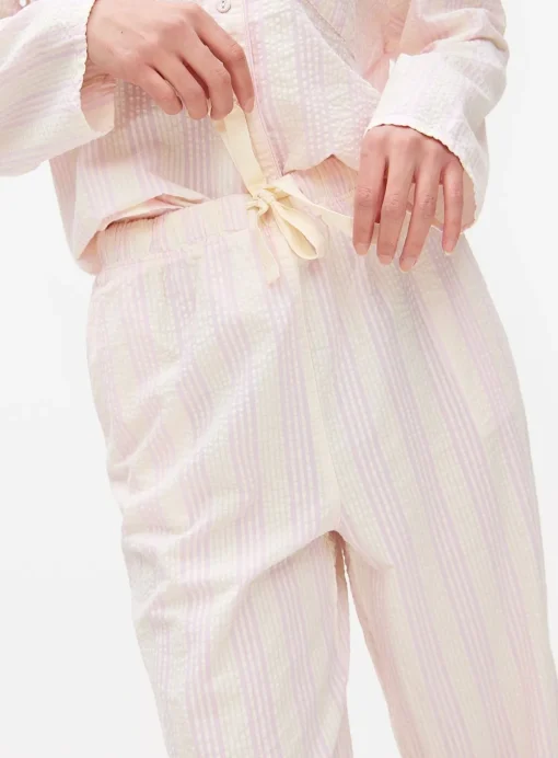Lilac Stripe Seersucker Pyjama Bottoms 20